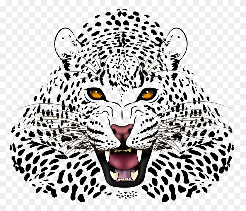 6413x5441 Free Leopard Jaguar Illustration Vector Art Free, Pet, Animal, Mammal HD PNG Download