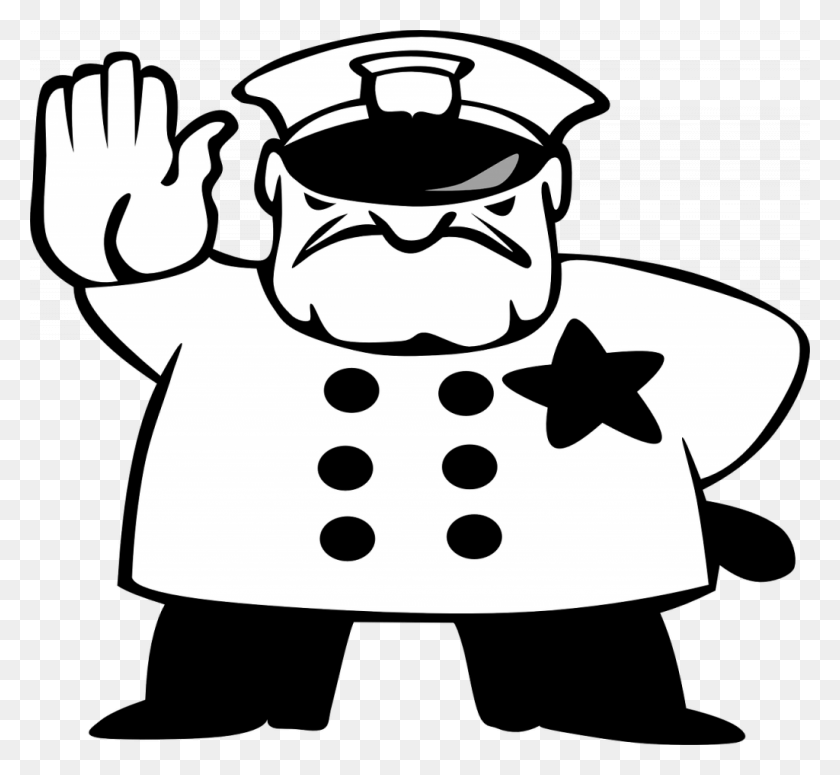 1024x939 Free Library Huge Collection Of Police Hat Drawing Police Black And White, Stencil, Face, Performer HD PNG Download