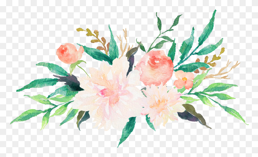 2628x1526 Free Library Huge Freebie Pastel Watercolor Flowers, Plant, Flower, Blossom HD PNG Download