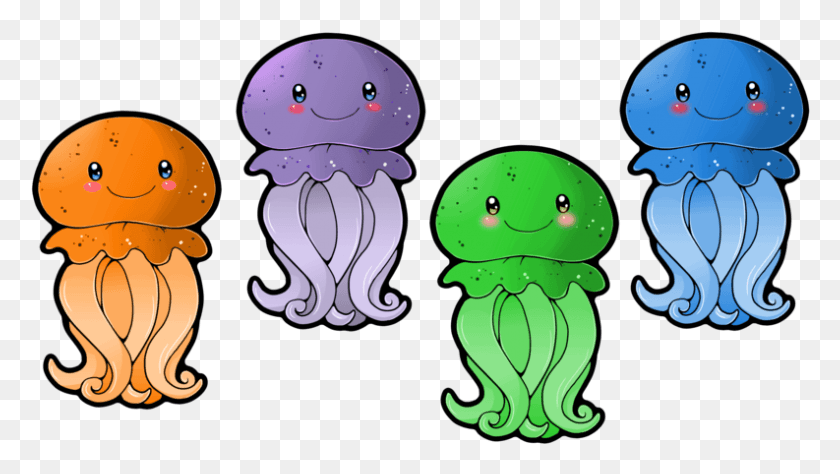 793x421 Free Library Jelly Fish Many Interesting Cliparts Cartoon, Invertebrate, Animal, Jellyfish HD PNG Download
