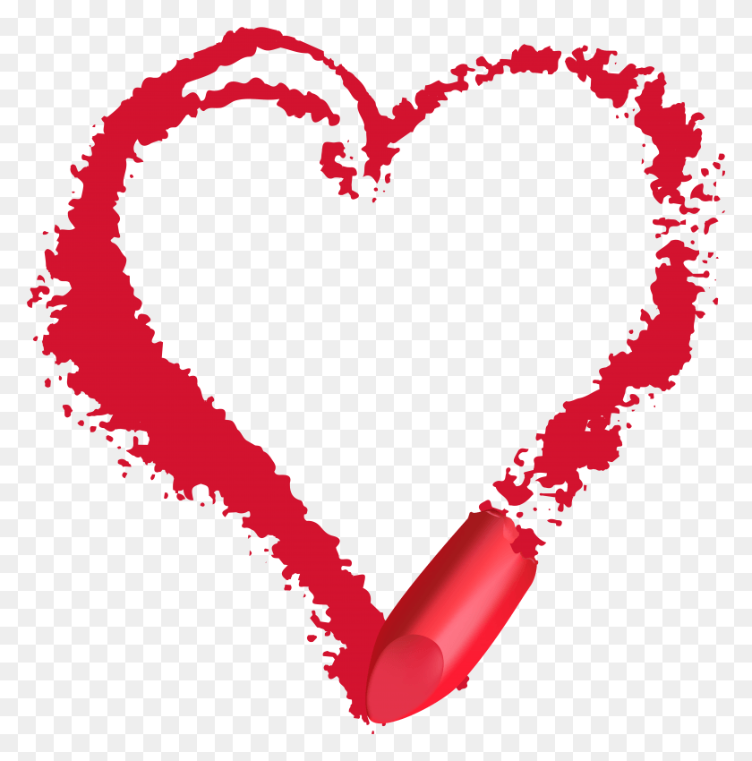 7749x7851 Free Lipstick Heart Transparent Images Transparent Heart With Lipstick, Cosmetics HD PNG Download