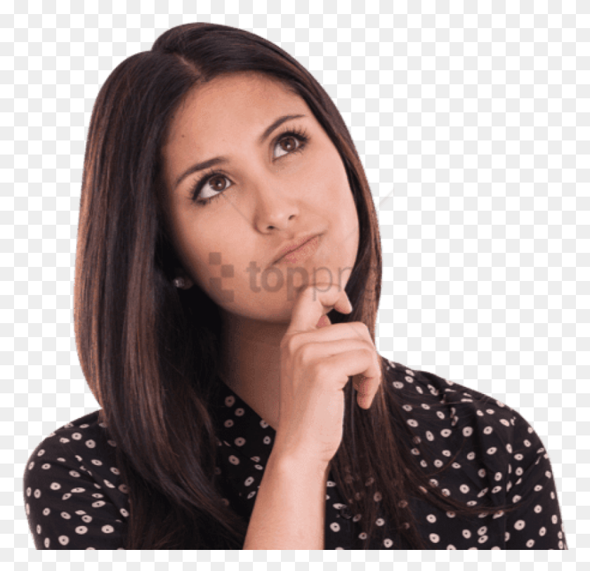 850x821 Free Looking Up Image With Transparent Background Mexican Woman Thinking, Face, Person, Human HD PNG Download