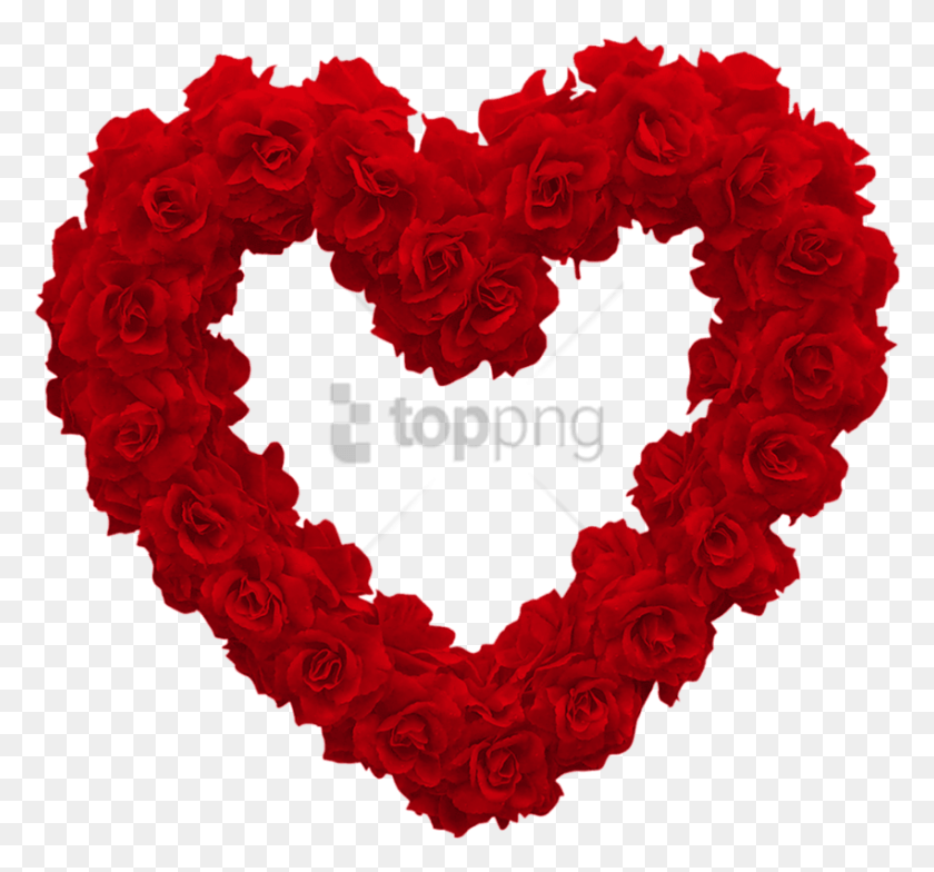 850x789 Сердце Из Роз Сердце Любви Изображение С Прозрачным Сердцем Розы, Цветок, Растение, Цветение Png Скачать