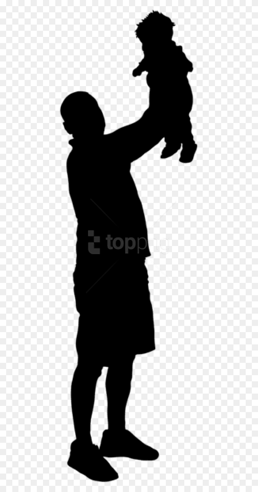 451x1540 Free Man With Toddler Silhouette Silhouette, Analog Clock, Clock, Text HD PNG Download