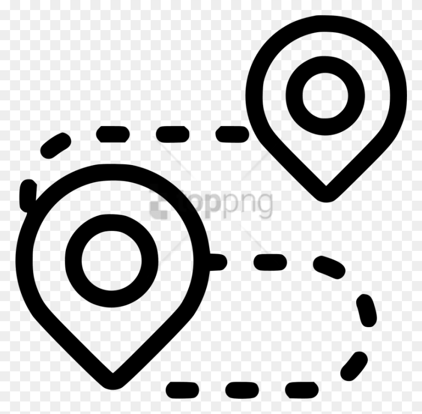 850x834 Free Marker Direction Pin Plan Travel Svg Icon Travel Clipart Black And White, Label, Text, Symbol HD PNG Download