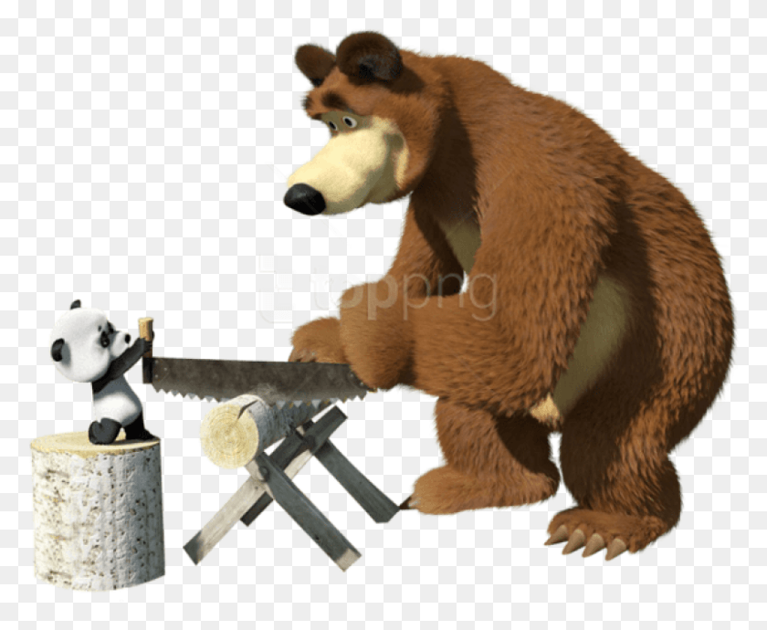 803x649 Free Masha And The Bear Cartoon Transparent Masha And The Bear, Wildlife, Mammal, Animal HD PNG Download