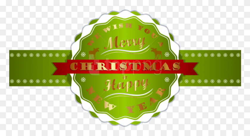 851x437 Free Merry Christmas And Happy New Year Label Merry Christmas Happy New Year Clip Art, Text, Plant, Logo HD PNG Download