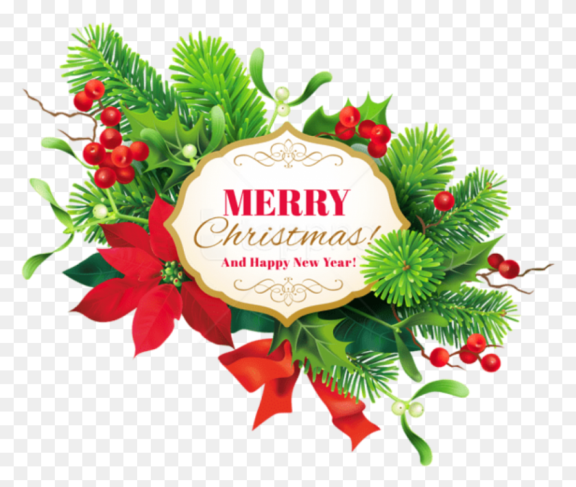 816x681 Free Merry Christmas Decor Images Transparent Merry Christmas And Happy New Year, Plant, Graphics HD PNG Download