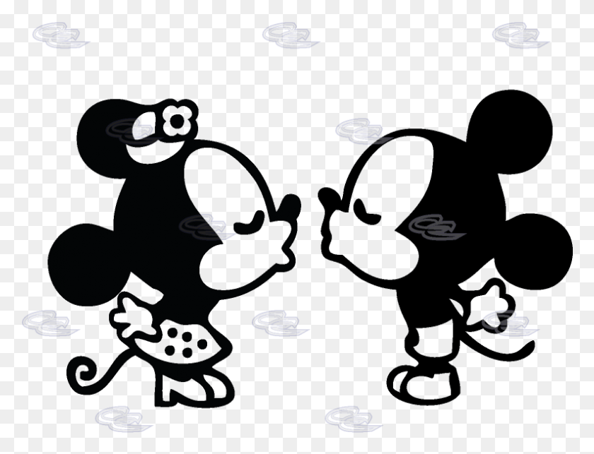 792x592 Descargar Png Mickey Y Minnie Mouse Silueta Clip Art Mickey Mouse Besos, Texto, Alfabeto, Símbolo Hd Png