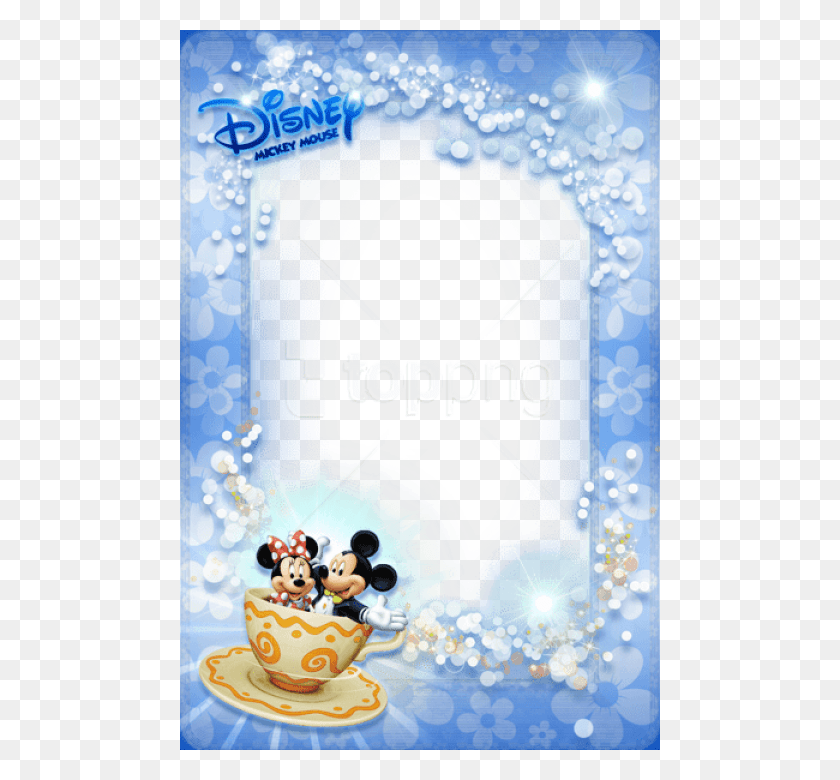 480x720 Free Mickey Mouse Blue Kids Photo Frame Background Frame Mickey Mouse, Graphics, Text HD PNG Download