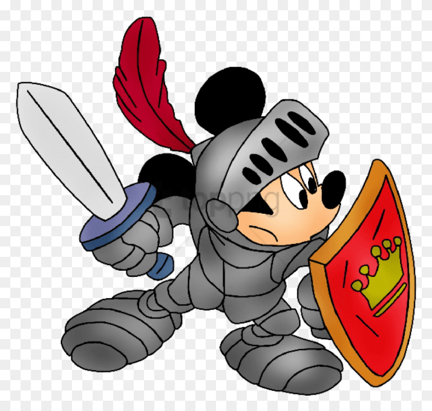 850x807 Free Mickey Mouse With Sword Images Mickey Cartoon Baby, Armor, Shield, Knight HD PNG Download