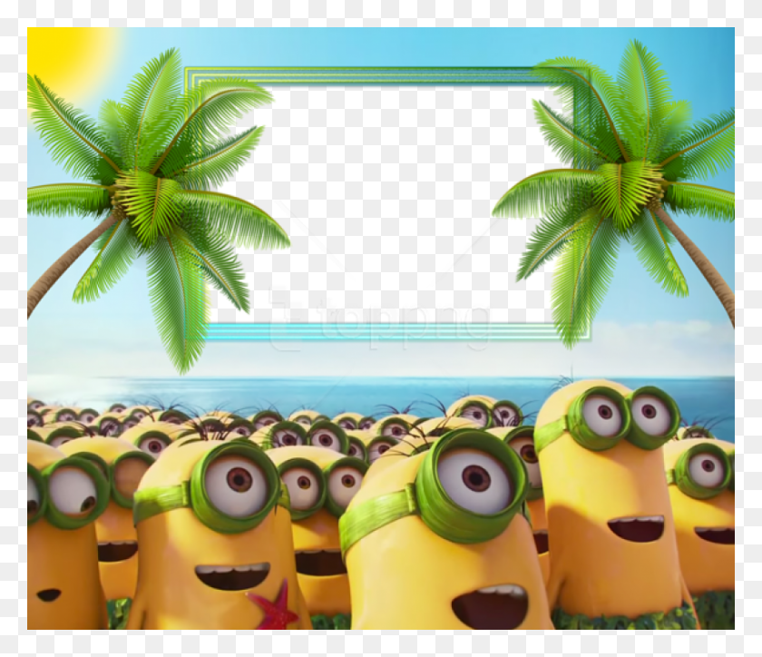 850x724 Free Minions 2015 Kids Frame Images Transparent Minion Border, Toy, Vegetation, Plant HD PNG Download