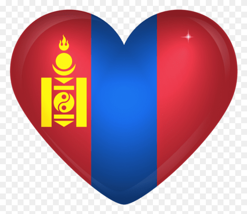 842x724 Free Mongolia Large Heart Flag Clipart Mongolia Flag In A Heart, Balloon, Ball HD PNG Download