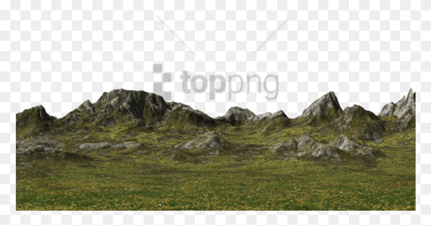 851x417 Free Mountain Image With Transparent Background Transparent Background Mountains, Nature, Outdoors, Grassland HD PNG Download