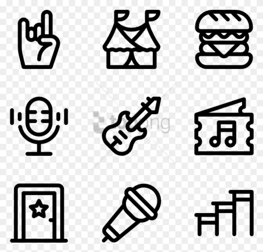 850x813 Free Music Festival 40 Icons Icons For Presentation Free, Stencil, Text, Number HD PNG Download