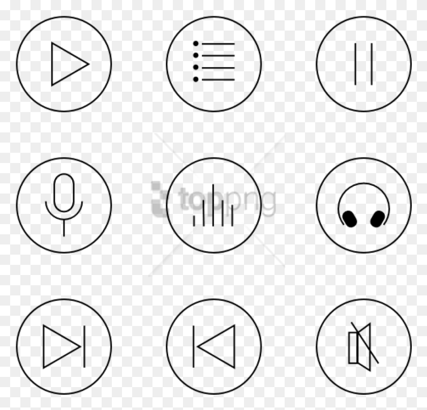 850x812 Descargar Png Iconos De La Música Botones Del Reproductor De Música, Número, Símbolo, Texto Hd Png