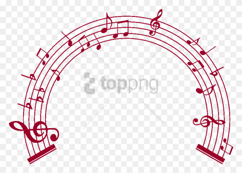 811x563 Free Music Notes Clipart Image With Transparent Circle Musical Notes, Gauge, Tachometer, Parliament HD PNG Download