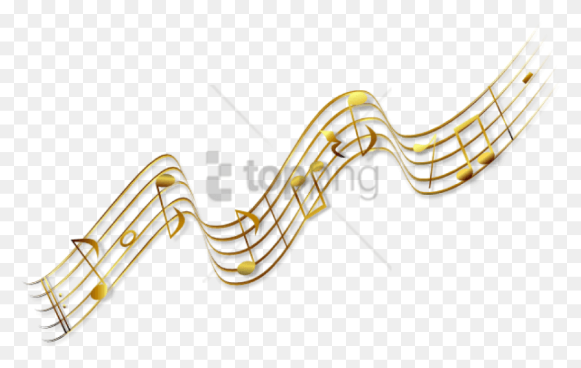 838x508 Free Music Notes Clipart Image With Transparent Gold Music Note, Accessories, Accessory, Arrow HD PNG Download