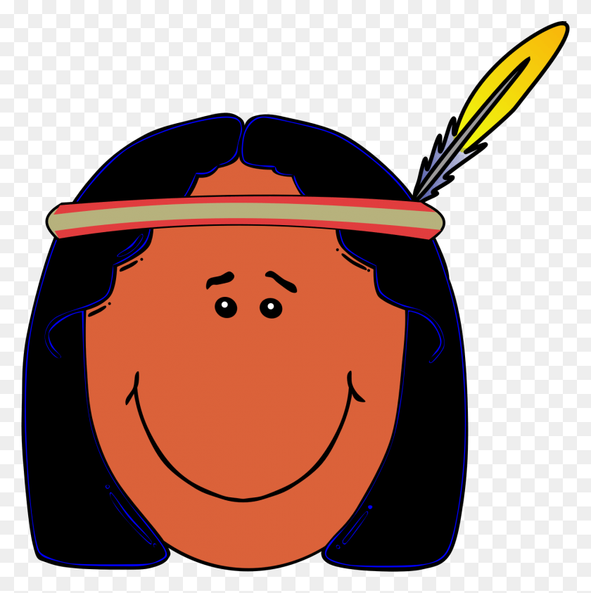 1398x1404 Free Native American People Free Clipart Cartoon Native American Face, Bow, Symbol, Arrow HD PNG Download