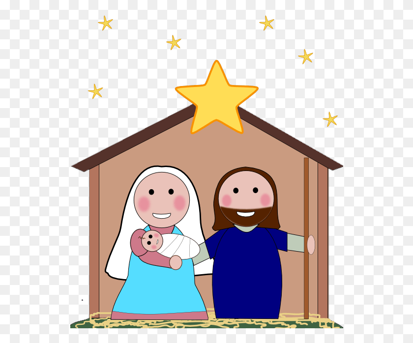 556x638 Free Nativity Clipart Silhouette Cartoon Simple Nativity Scene, Symbol, Star Symbol, Girl HD PNG Download