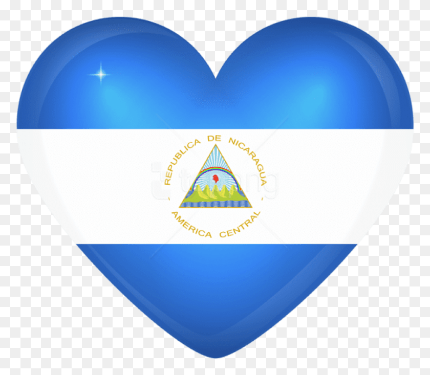842x727 Png Флаг Никарагуа С Большим Сердцем