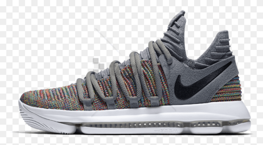 843x438 Free Nike Zoom Kd 10 Multlor Image With Transparent Kdx Multicolor Fake, Clothing, Apparel, Shoe HD PNG Download