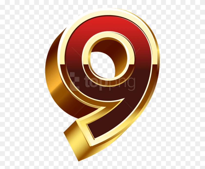 473x633 Free Nine Gold Red Number Clipart 2019 Gold And Red, Label, Text, Symbol HD PNG Download