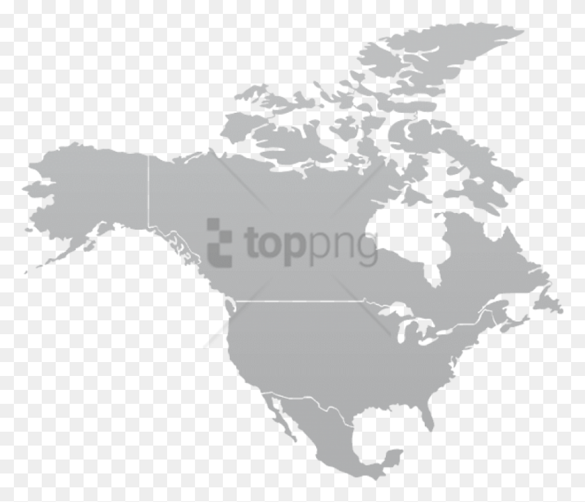 850x721 Descargar Png / Mapa De América Del Norte Png