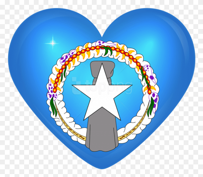 840x724 Png Флаг Северных Марианских Островов Большое Сердце Северные Марианские Острова, Воздушный Шар, Мяч, Символ Hd Png