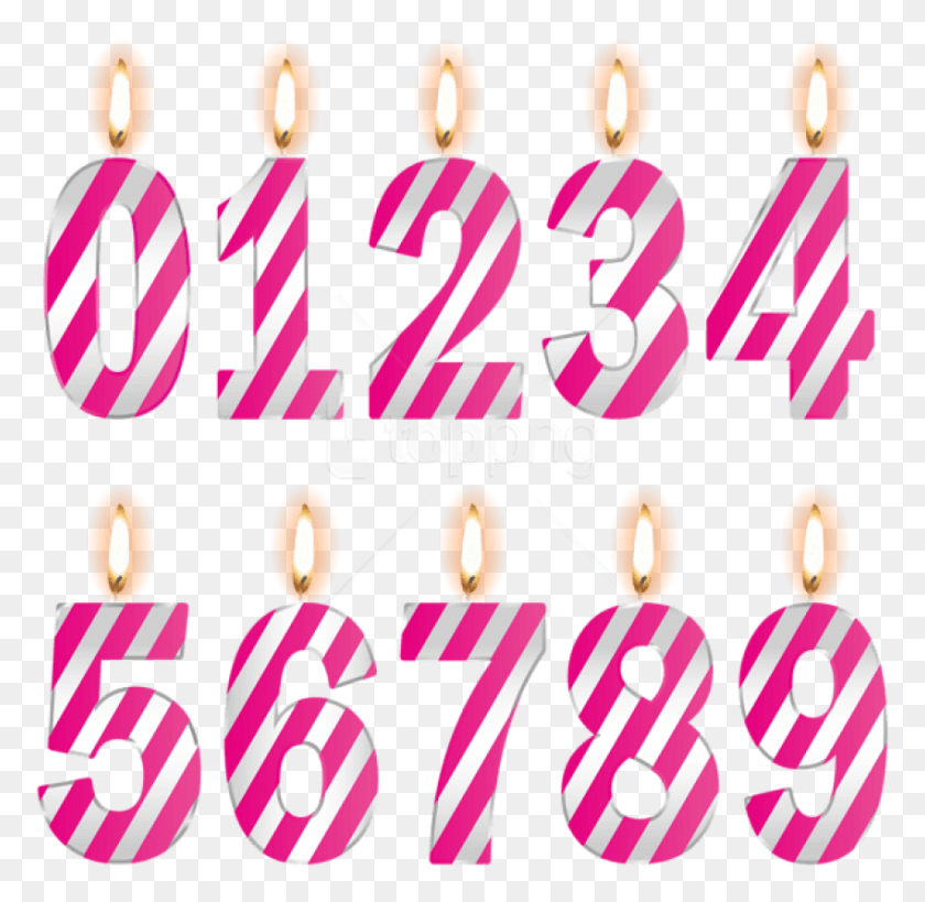 850x828 Free Numbers Birthday Candles Pink Earrings, Text, Number, Symbol HD PNG Download