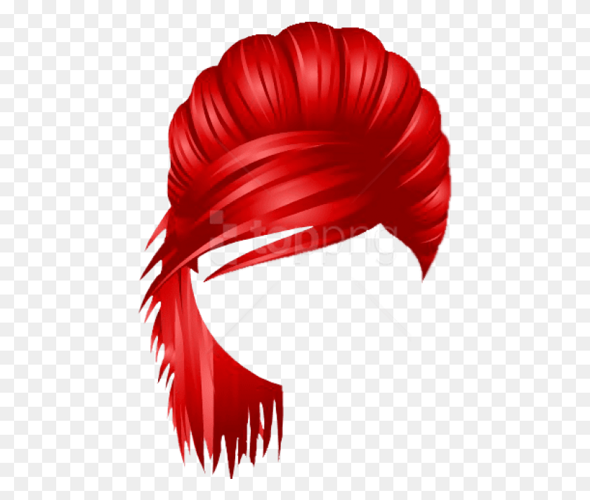 450x653 Free Nyc Party Pulled Back Hair Red Transparent Red Hair Clipart, Clothing, Apparel, Bathing Cap HD PNG Download