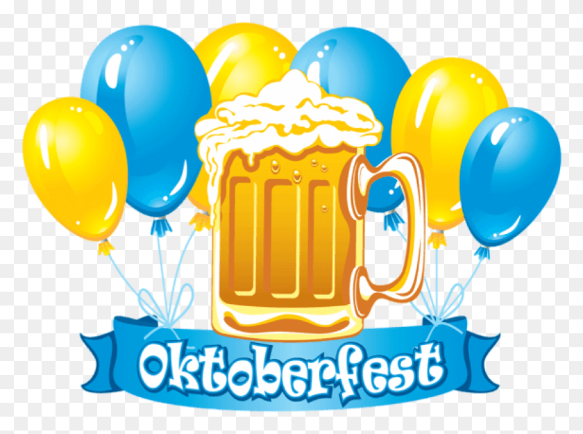 809x587 Free Oktoberfest Blue Banner With Balloons Beer Clipart, Balloon, Ball, Glass HD PNG Download
