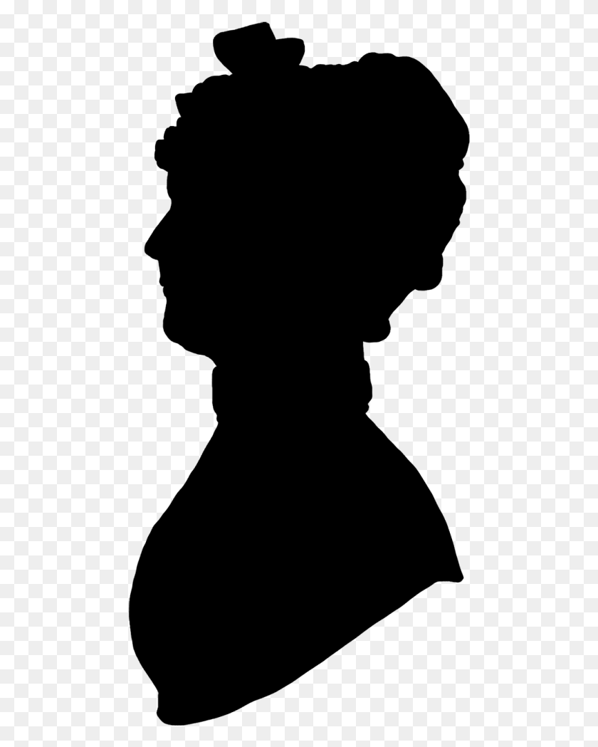 480x989 Free Old Woman Head Silhouette Images Old Woman Face Silhouette, Gray, World Of Warcraft HD PNG Download