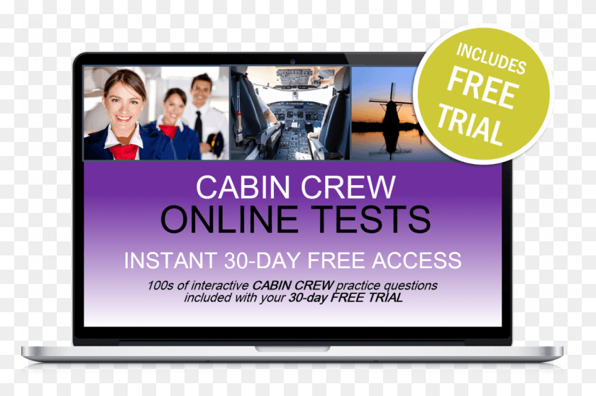 1253x800 Free Online Interactive Cabin Crew Practice Tests Online Advertising, Person, Human, Advertisement Descargar Hd Png