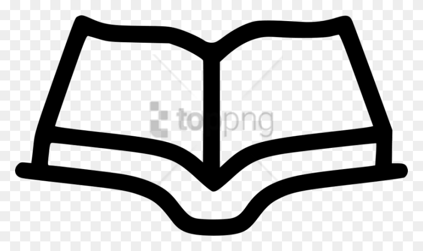 850x479 Free Open Book Svg Free Image With Transparent Open Book Line Icon, Stencil, Symbol, Text HD PNG Download