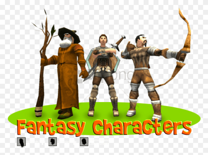 850x621 Free Pack 3d Game Asset Image With Transparent Fantasy 3d Model Pack Free, Person, Human, People HD PNG Download