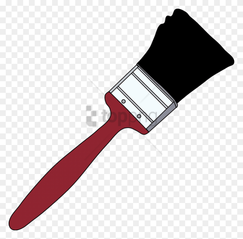 850x833 Free Paint Brush Clip Art Image With Transparent Paint Brush Clipart, Brush, Tool, Hammer HD PNG Download