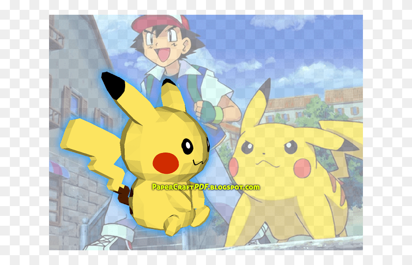 640x480 Descargar Png Paper Craft Pdf Plantillas Gratis En Línea Pokemon Ash Pikachu, Gráficos, Aire Libre Hd Png