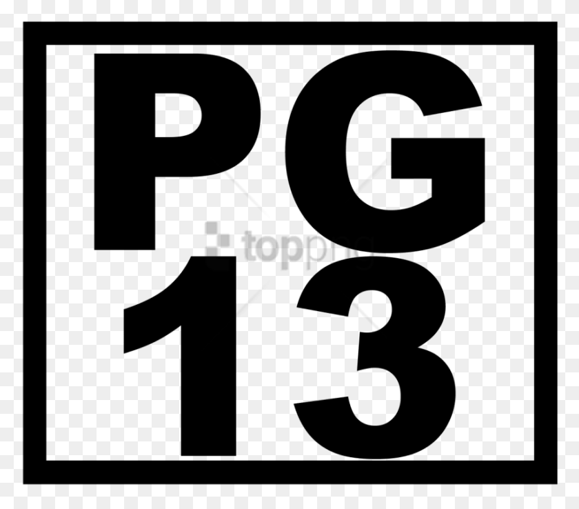 850x739 Png Белое Изображение С Логотипом Pg 13, Цифрой, Символом И Текстом