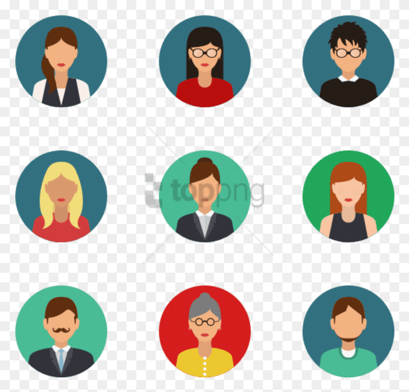 850x812 Free People 24 Icons Avatar Diseño Plano, Persona, Humano, Audiencia Hd Png