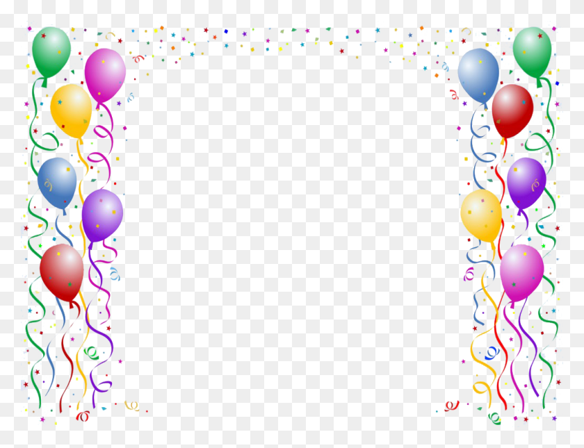 1024x768 Free Photo Editing Effects Birthday Border Transparent Background, Ball, Balloon, Confetti HD PNG Download