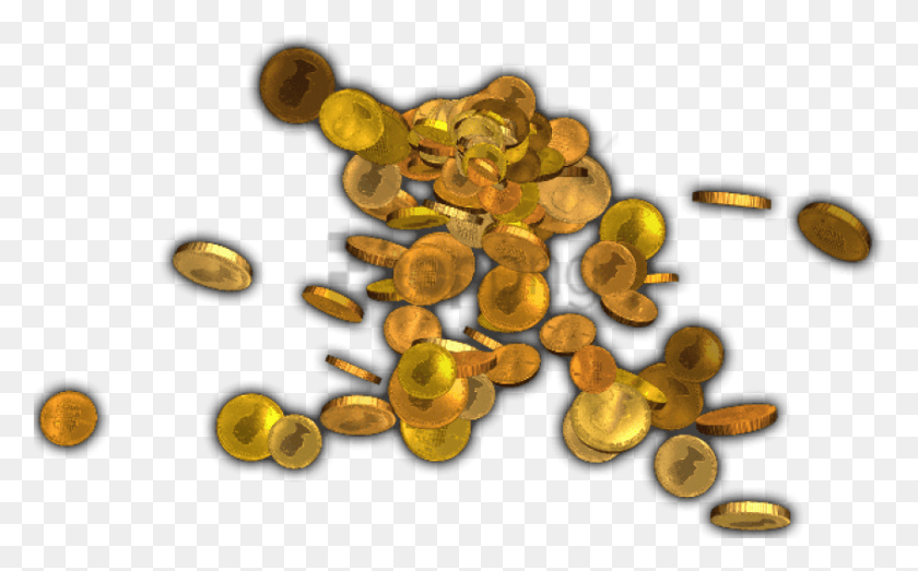 844x501 Free Pile Of Gold Coins Image With Transparent Piles Of Treasure Dampd, Coin, Money, Sphere HD PNG Download