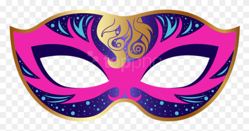 834x411 Máscara De Carnaval De Color Rosa Y Azul, Máscara De Carnaval Png