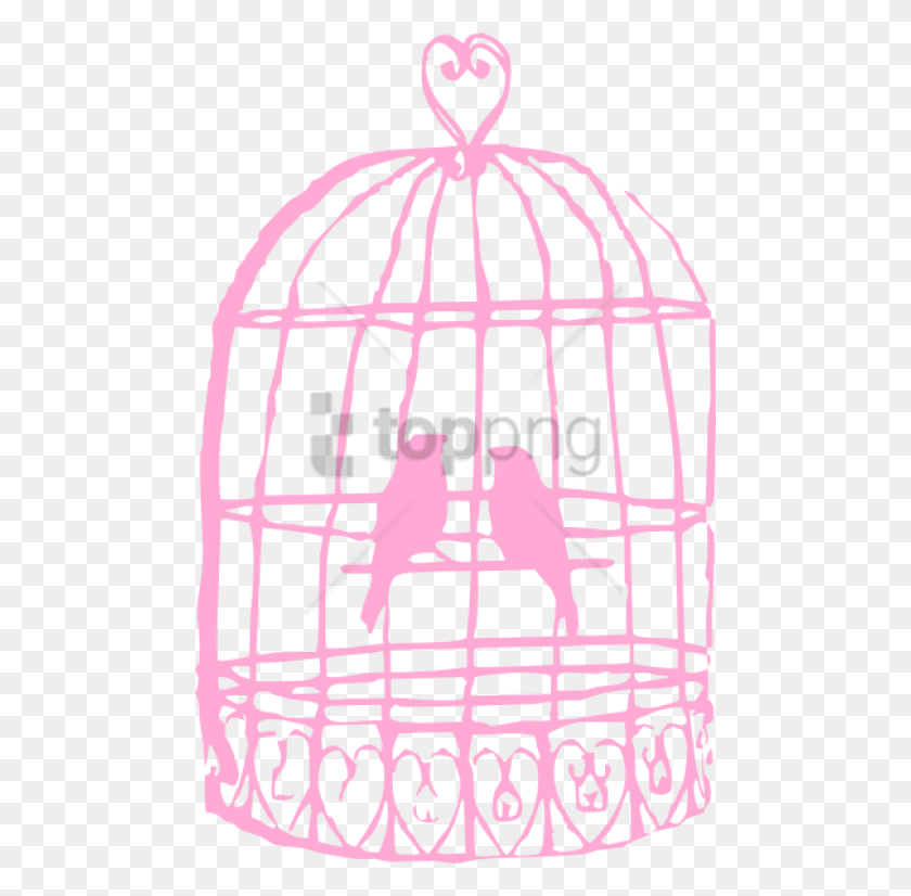 480x766 Free Pink Bird Cage Image With Transparent Birds In Cage Drawing, Text, Poster, Advertisement HD PNG Download