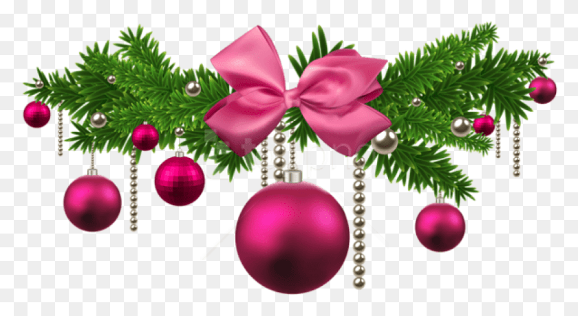 837x430 Free Pink Christmas Balls Decoration Pink Christmas Decorations, Ornament, Tree, Plant HD PNG Download