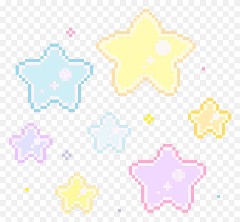 850x782 Descargar Png Pixel Stars, Imágenes Transparentes, Kawaii Pixel Stars, Símbolo De Estrella, Símbolo, Cruz Hd Png.