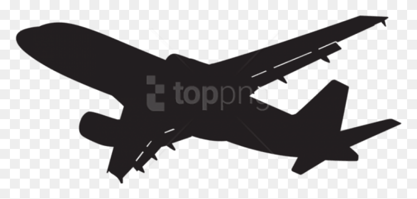 840x368 Free Plane Silhouette Plane Silhouette Transparent Background, Tool, Airplane, Aircraft HD PNG Download