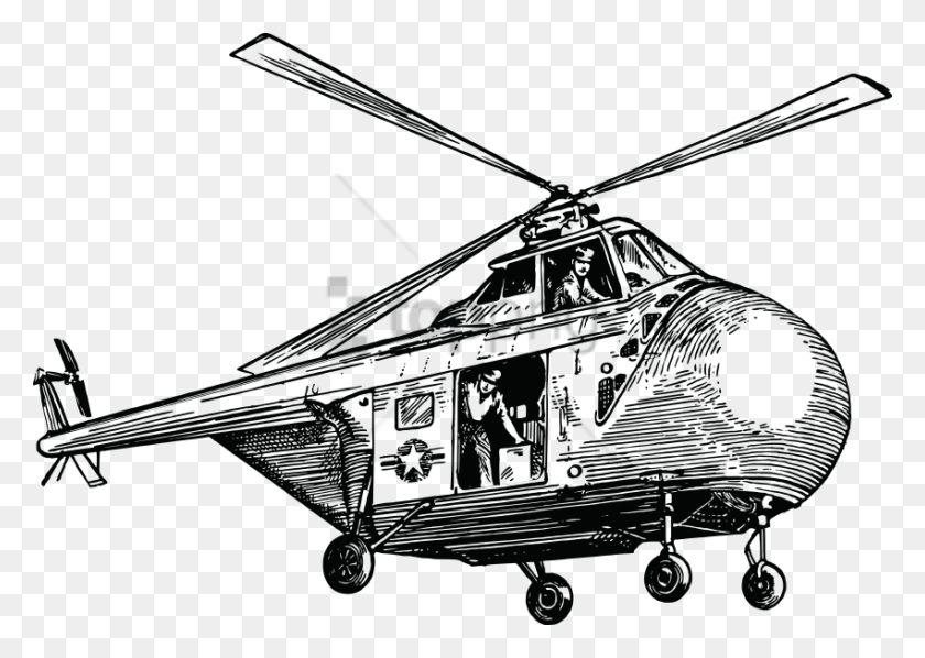 850x587 Free Police Helicopter Image With Transparent Rescue Helicopter Drawing, Aircraft, Vehicle, Transportation HD PNG Download