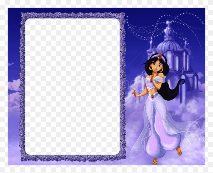 850x678 Free Princess Jasmine In Clouds Kids Frame Marcos De La Princesa Jazmin, Doll, Toy, Mail HD PNG Download