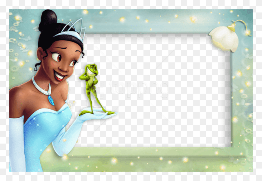 850x567 Free Princess Tiana Transparent Kids Photo Frame Princess And The Frog, Person, Human, People HD PNG Download